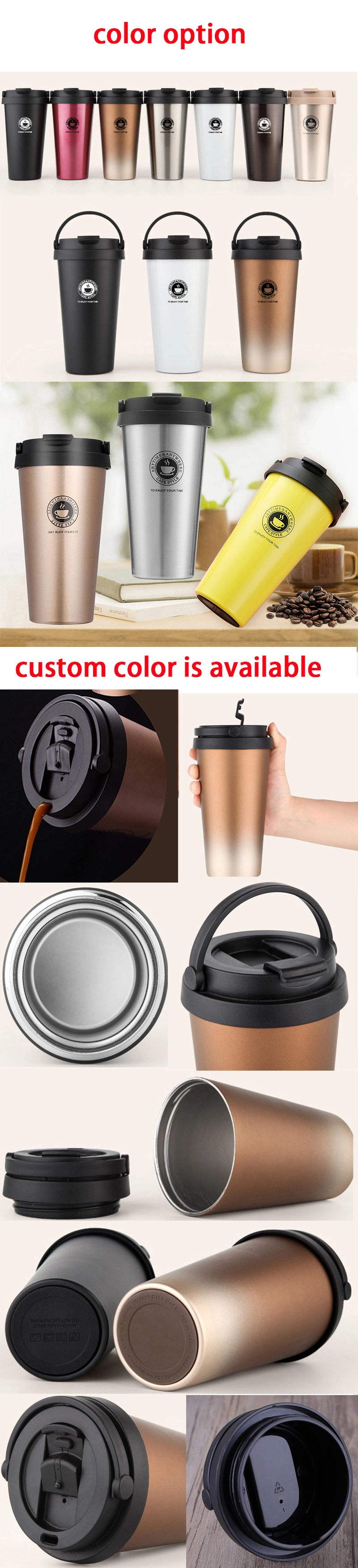 Double Walls Stainless Steel Wine Flask Coffee Mugs Insulated Stainless Mug 500ml 17oz Custom Logo