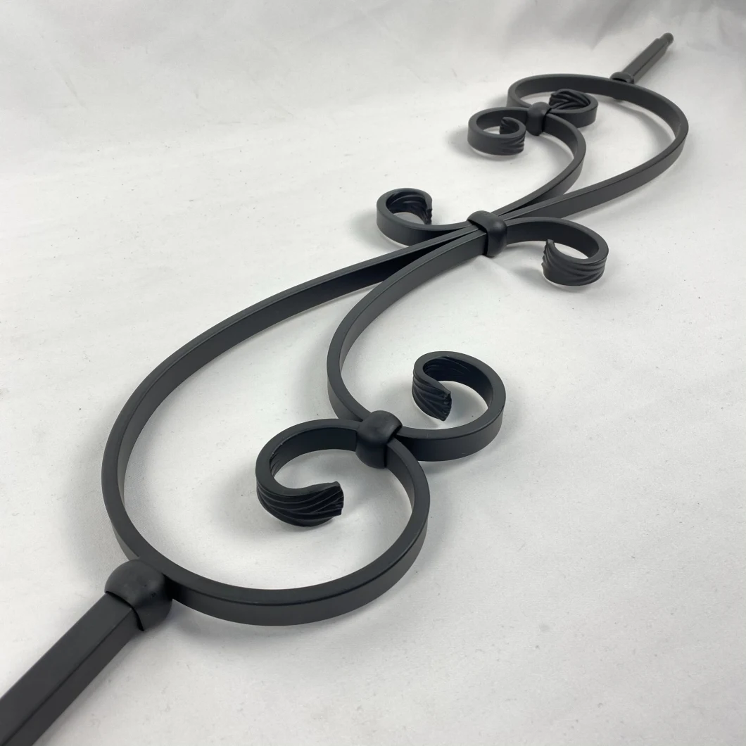 Large Spiral Scroll Hollow Stair Handrail Wrought Iron Railing Baluster