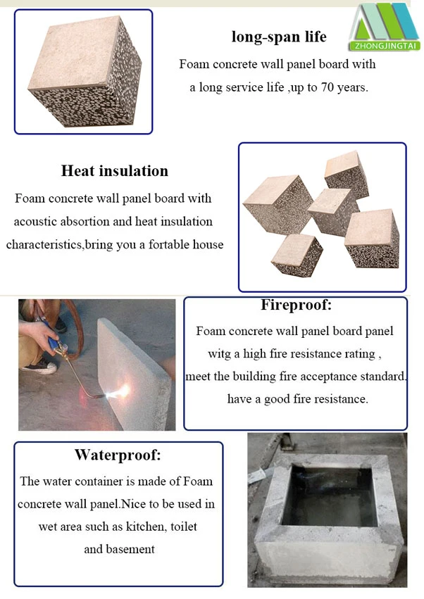 4 Hours Fireproof EPS Cement Sandwich Wall Panel for Interior/Exterior Walls