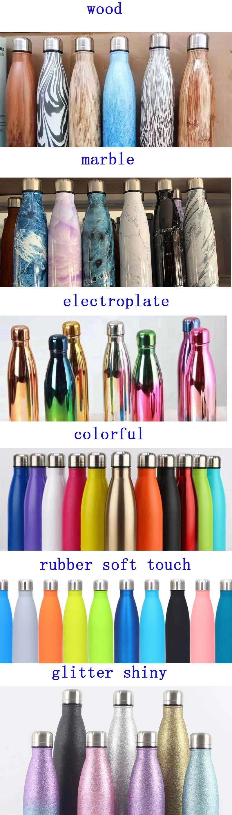 500ml/17oz/750ml/25oz Stainless Steel Insulated Double Wall Vacuum Cola Bottle