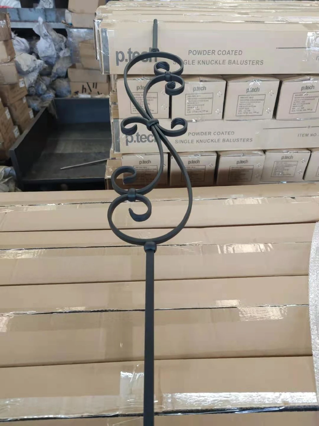 Large Spiral Scroll Hollow Stair Handrail Wrought Iron Railing Baluster