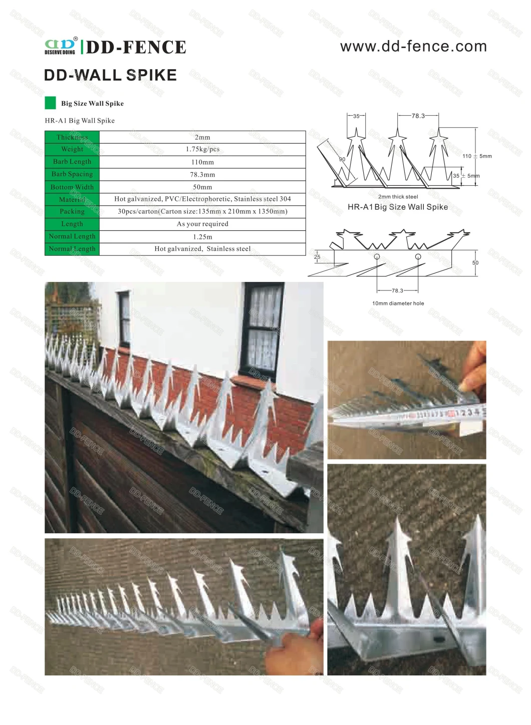 High Security Wall Spike for Yard Wall Boundary