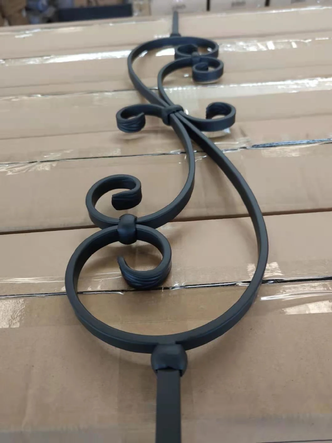 Large Spiral Scroll Hollow Stair Handrail Wrought Iron Railing Baluster