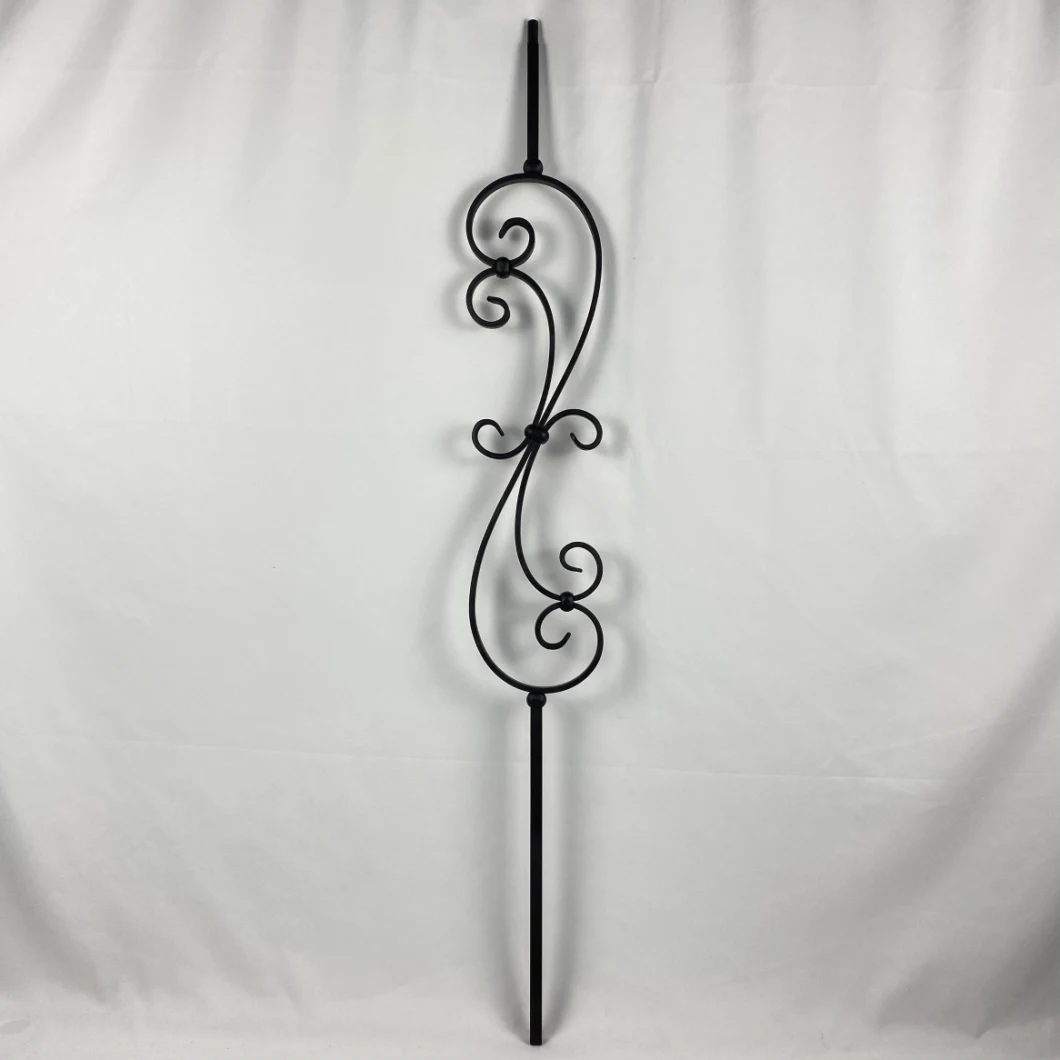 Large Spiral Scroll Hollow Stair Handrail Wrought Iron Railing Baluster