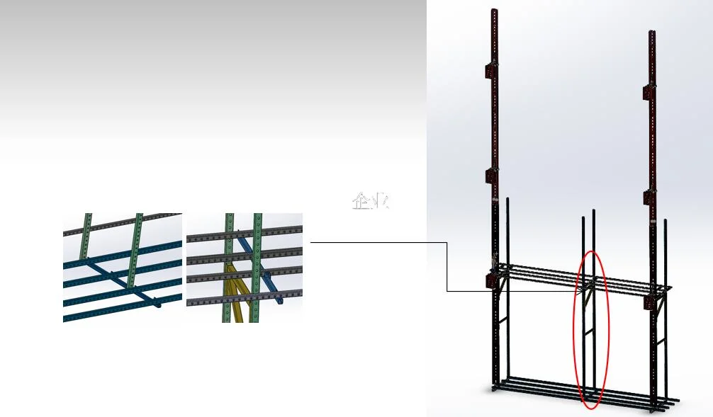 Assembled Facade Wall Attached Automatic Self Climbing Scaffold System