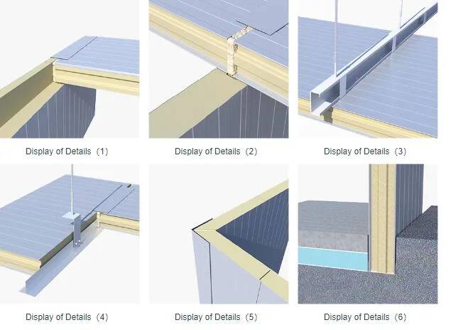 Factory Price Prefab Houses Polyurethane Roofing Insulated Polyurethane PU Sandwich Panel Walls for Refrigerator