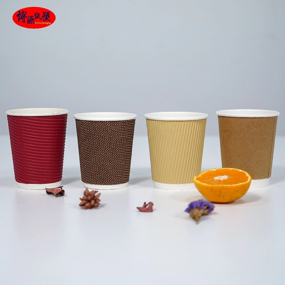 China Manufacture Custom Logo Disposable Paper Cup Single Wall/ Double Wall/ Ripple Wall Cups