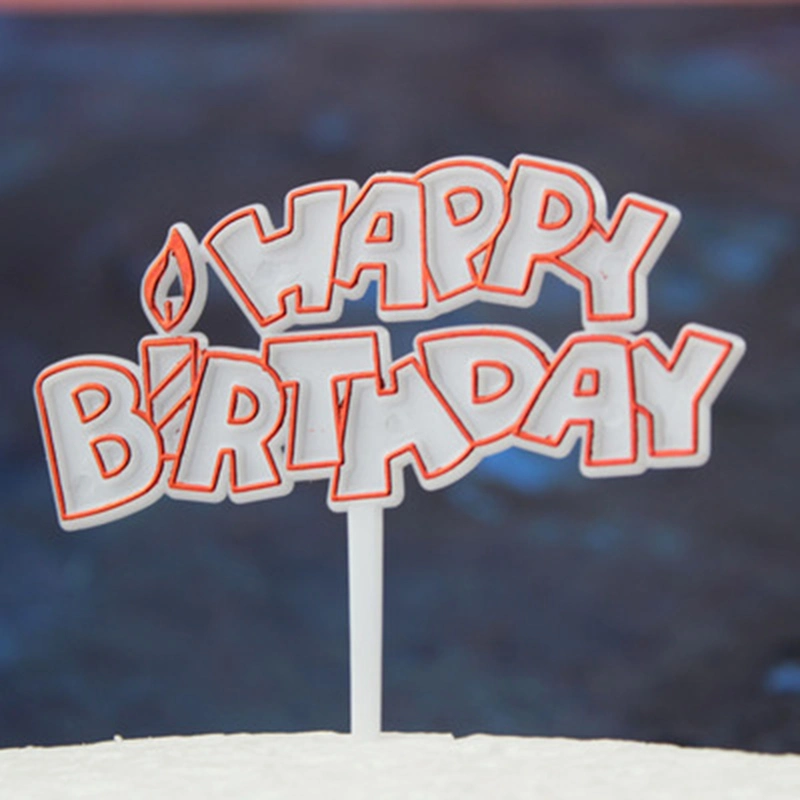 Plastic Candle Happy Birthday Cake Pick
