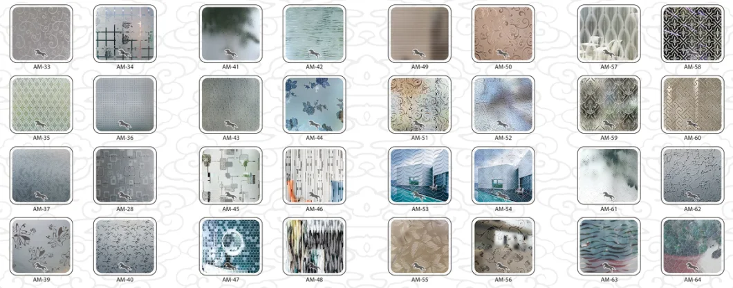 4-19mm Am-6 Art Decorative Acid Etched Frosted Architectural Glass