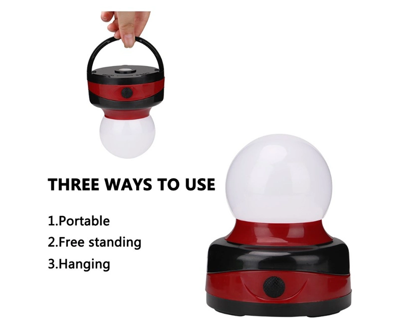 3W Bulb Shape Handle Lantern Portable Camping Lantern Outdoor Tent Light
