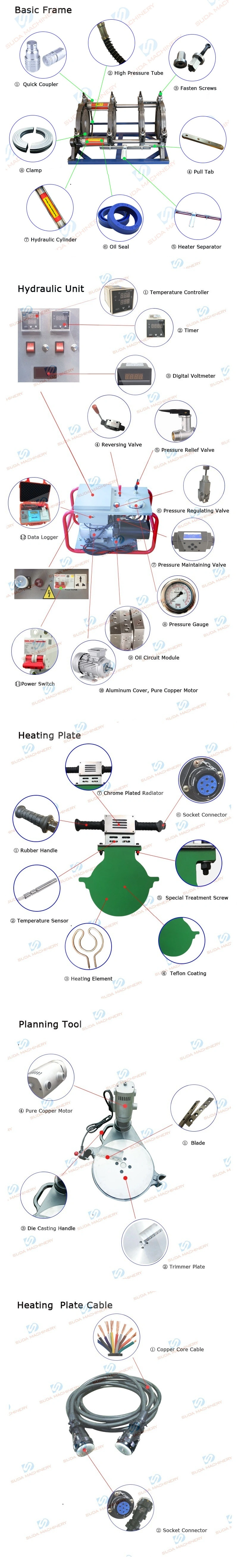 90-355mm Butt Fusion Machine HDPE Pipe Welding Machine