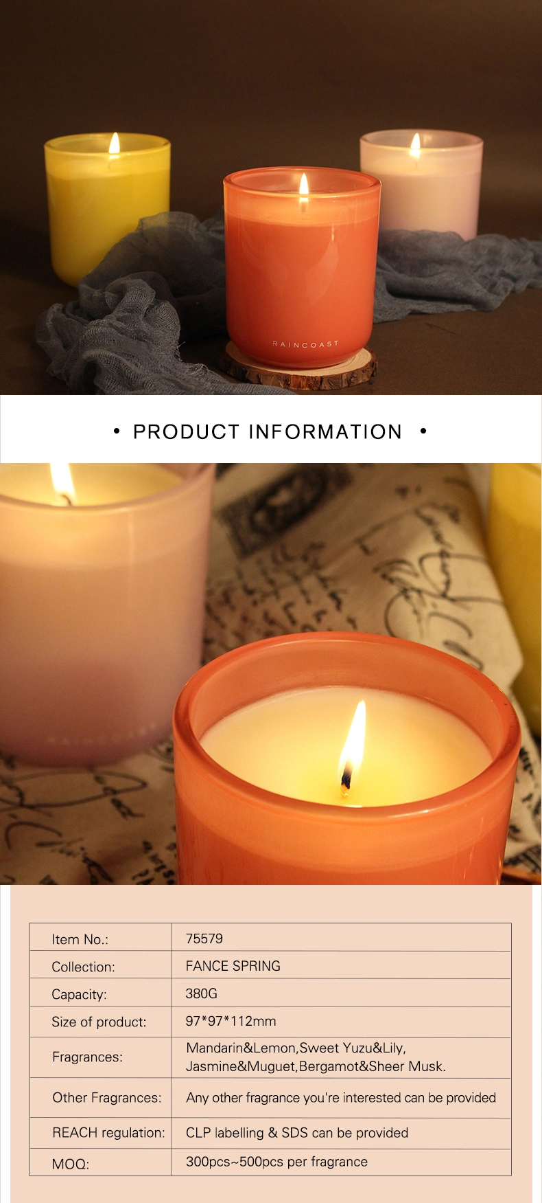 Large-Capacity Scented Candle Vegetable Wax Wedding Decoration Customized Logo