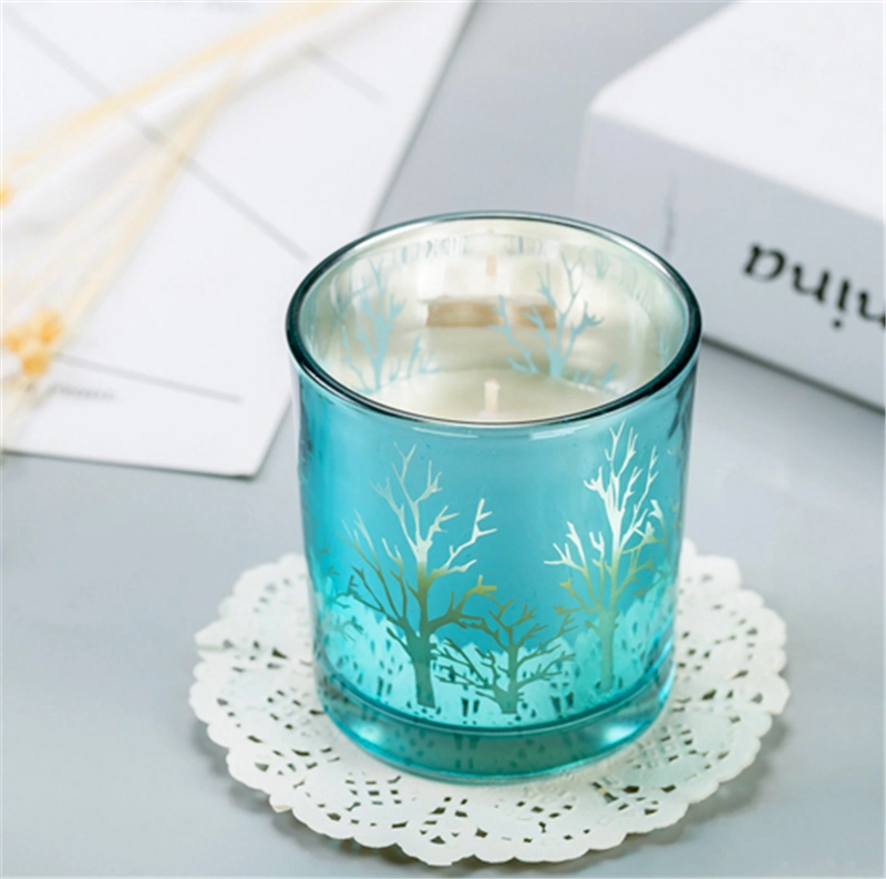 Wholesales Electroplate Glass Scented Candle Jar Glass Candle Holder for Decoration