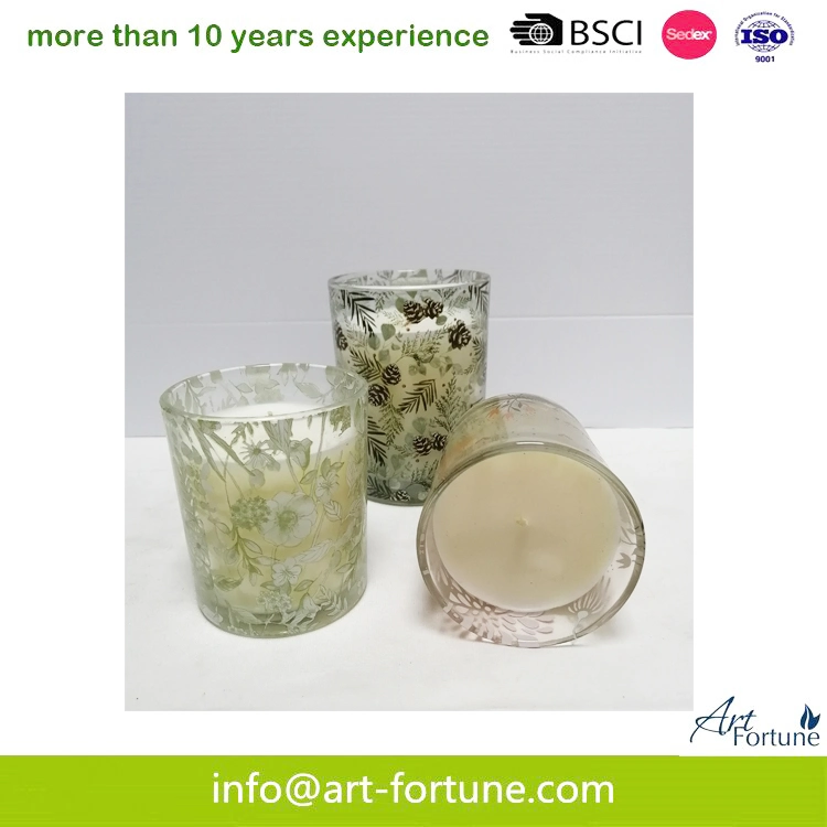 High Quality Scented Glass Candle with Decals Paper