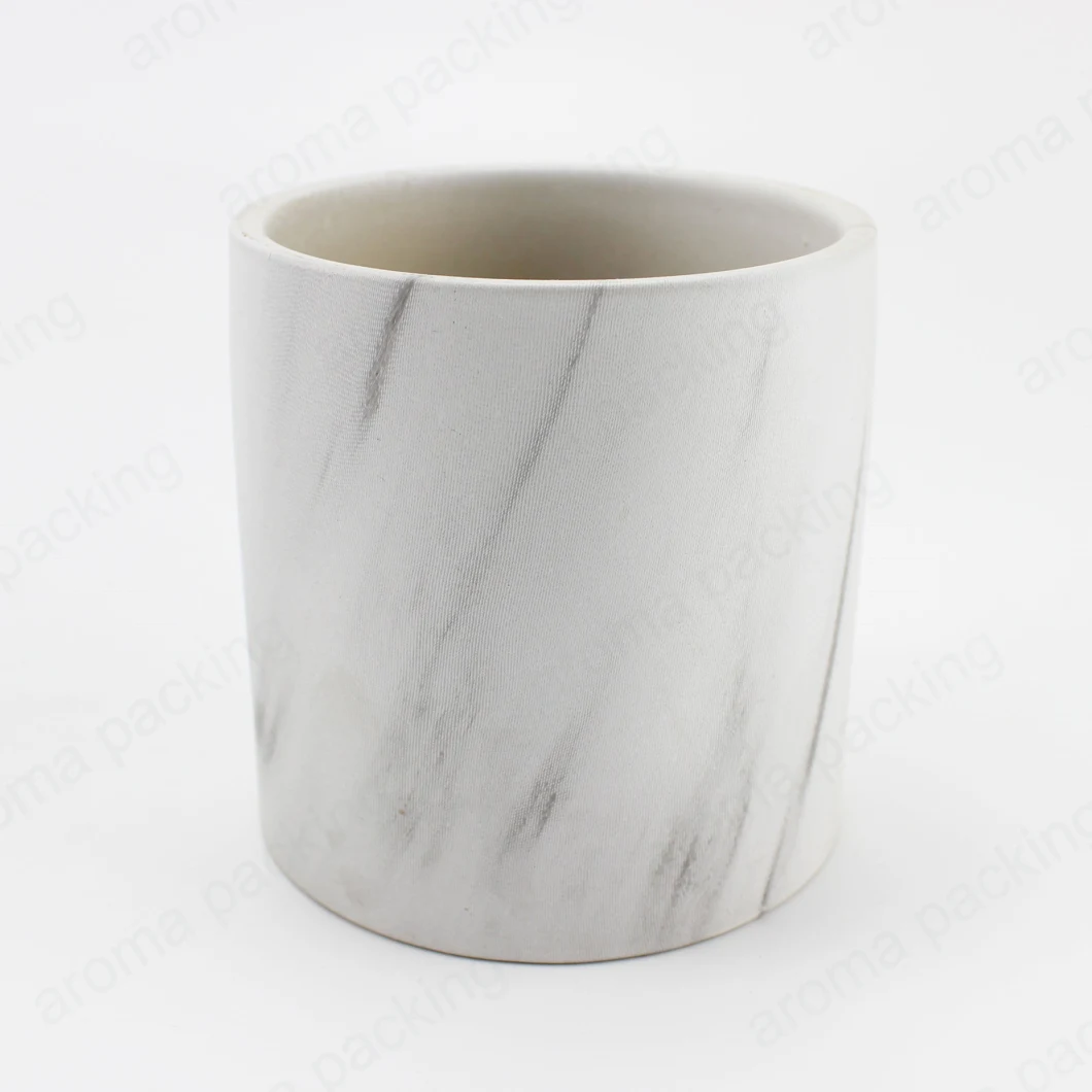 Customized Marble Effect Ceramic Jar for Scented Candle