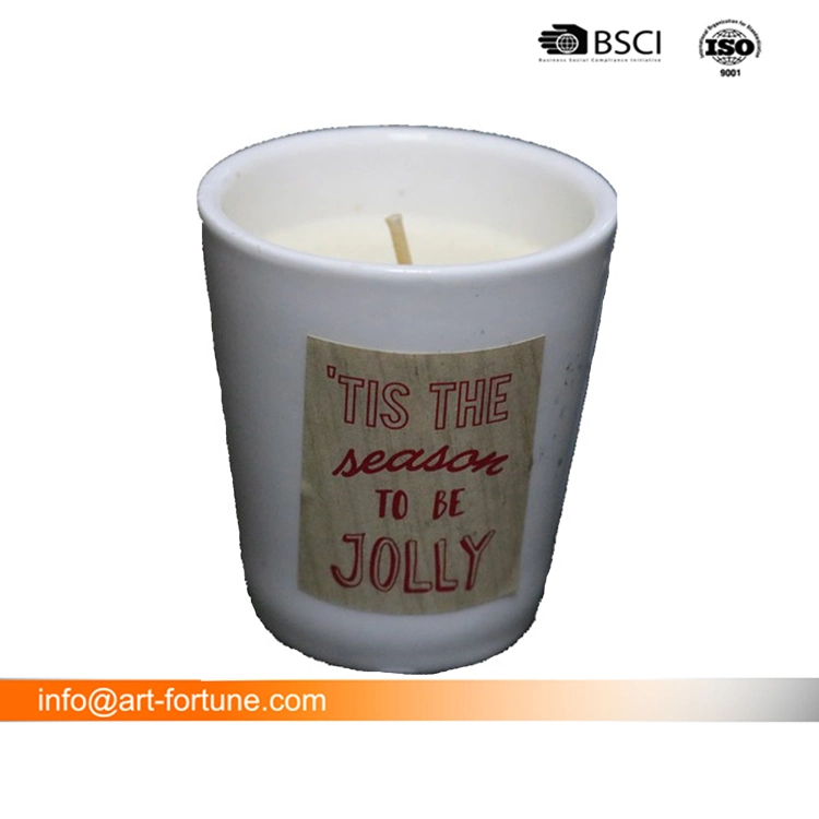 Scented Aroma Ceramic Votive Candle with Decal Paper for Home Deco