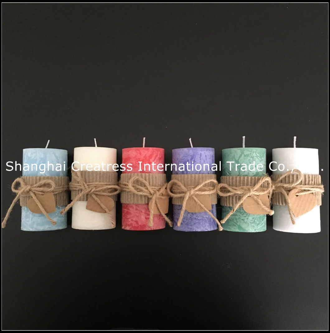 Delightful Colors Vanilla Flavor White Plain Pillar Candle Scented