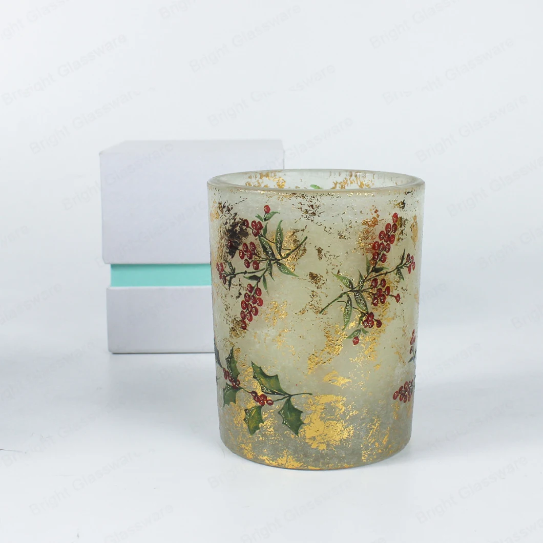 New Design 10oz Dry Flower Soy Scented Candle Glass Candle Holder