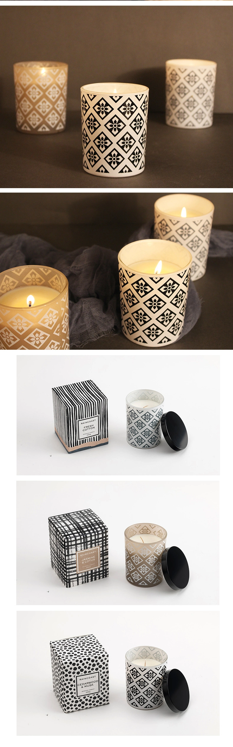 Hot Sale Gift Box Black Metal Cover Aroma Scented Soy Candle Weeding Party