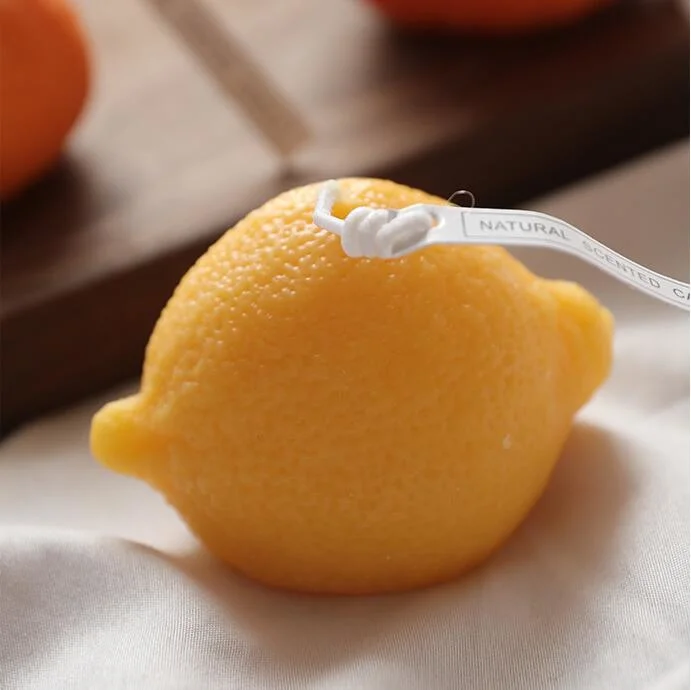 Lemon Shape Handmade Cute Scented Candles for Birthday Part for Holidays