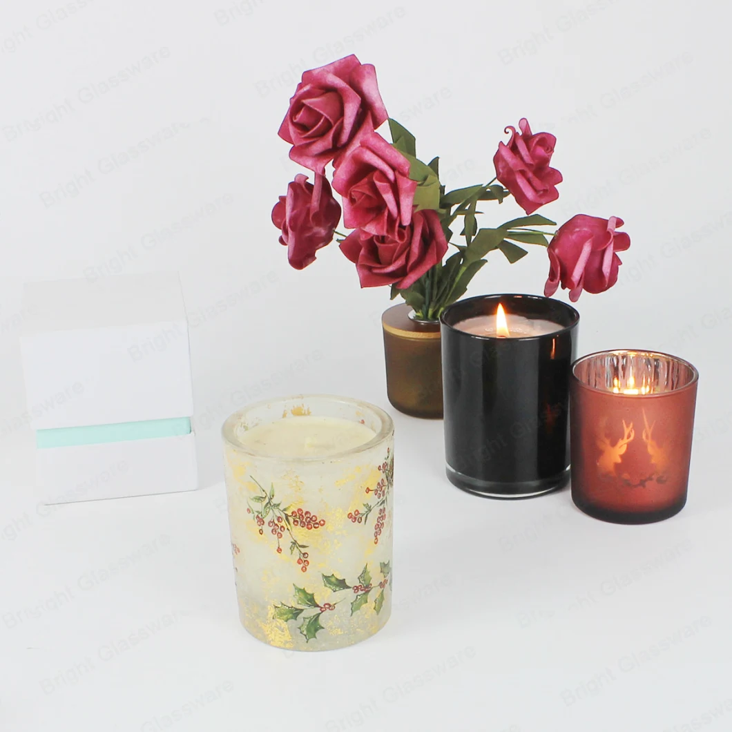 New Design 10oz Dry Flower Soy Scented Candle Glass Candle Holder