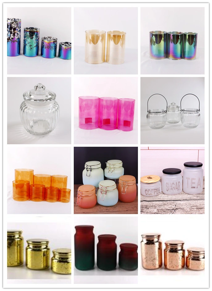 Wholesale Glass Candle Container 700ml Glass Candle Vessel Candle Jar with Lid