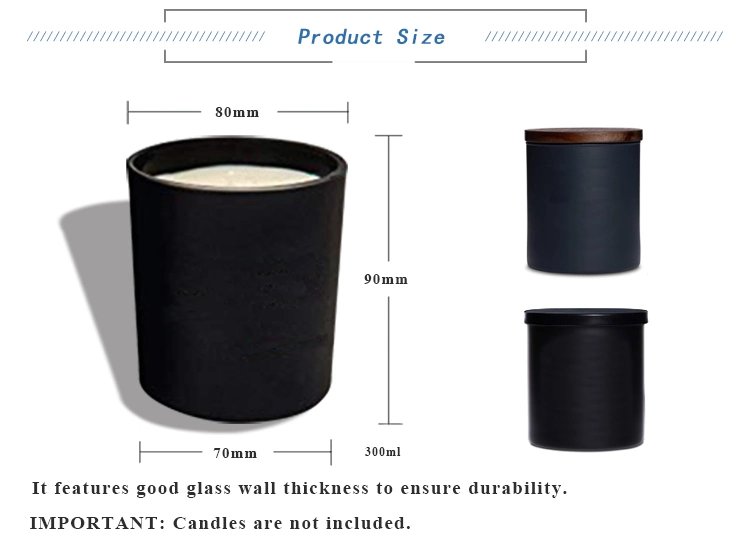 Wholesale Scented Round Black Glass Candle Jar Holder for Holidays