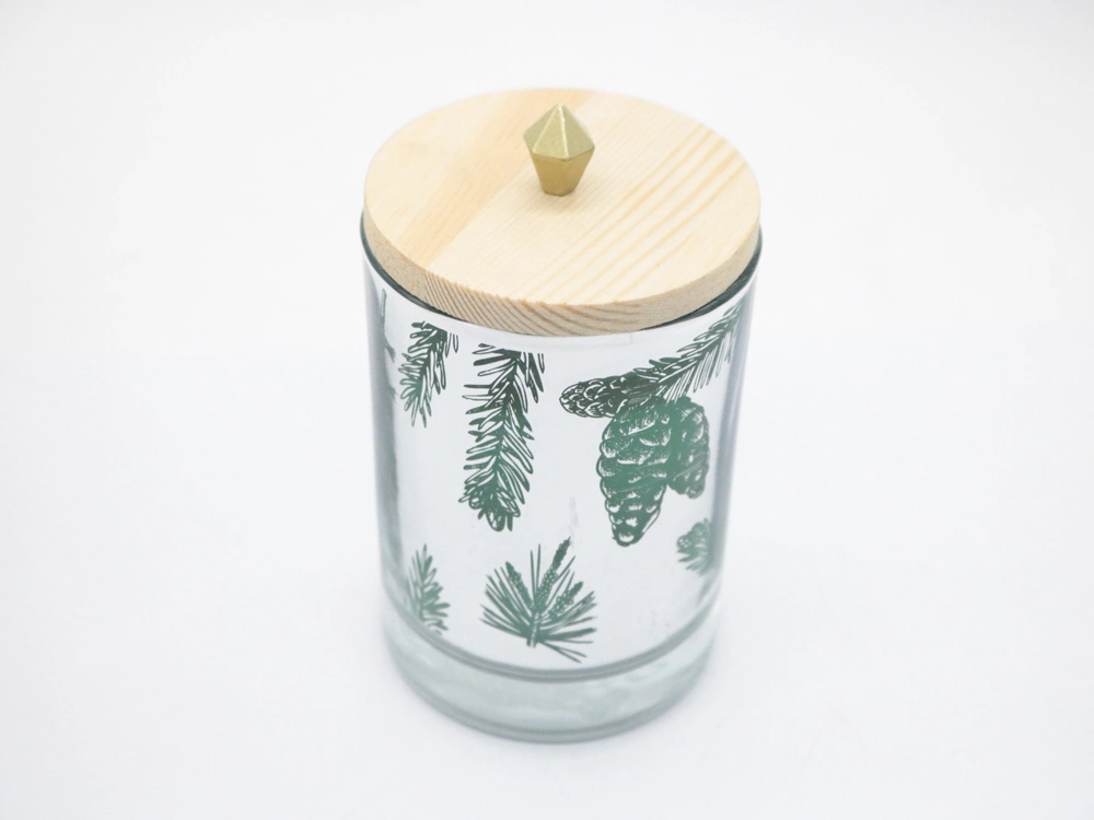 Scented Glass Candle with Wooden Lid