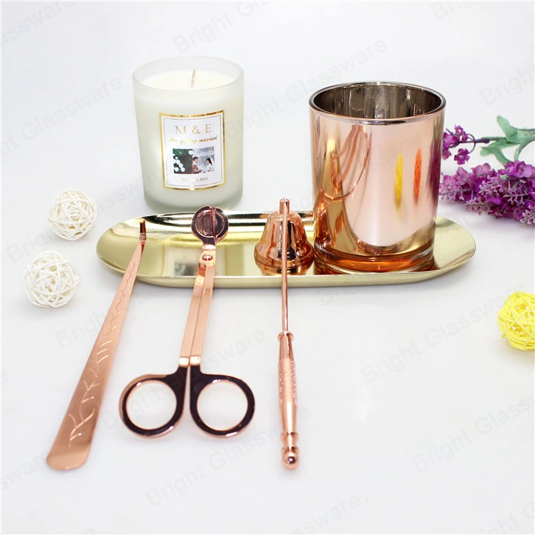 Luxury Candle Tools Wholesale Rose Gold Candle Care Kit for Scented Candle Glass