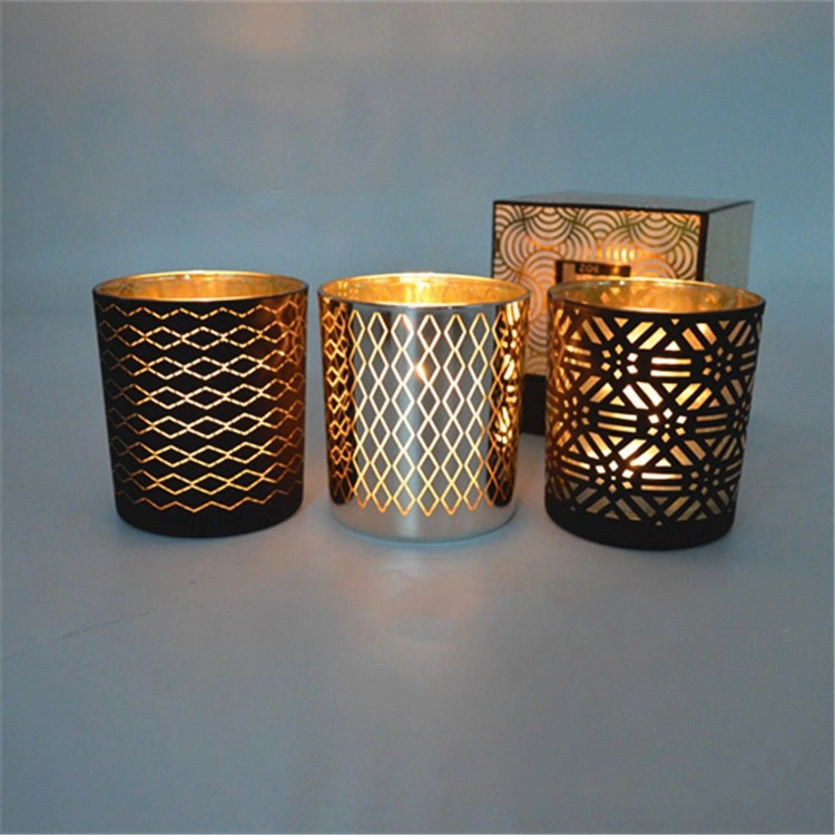 Decorative Glass Candle Holder Tealight Gift Glass Candle Jar with Wooden Lid