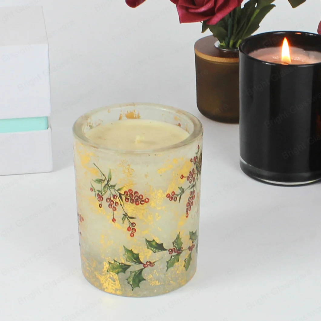 New Design 10oz Dry Flower Soy Scented Candle Glass Candle Holder