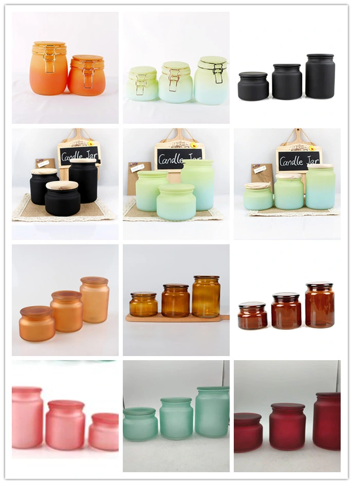 Wholesale Glass Candle Container 700ml Glass Candle Vessel Candle Jar with Lid