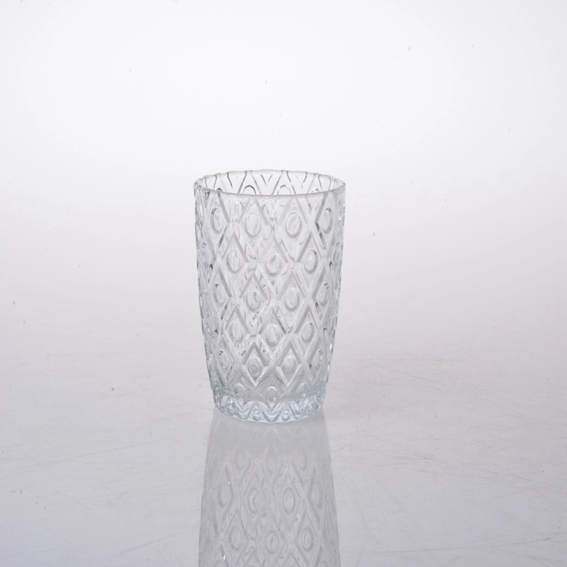 Eco-Friendly Custom Cylinder Glass Candle Holder Light Candle Holder Round Candle Jars Glass Holder