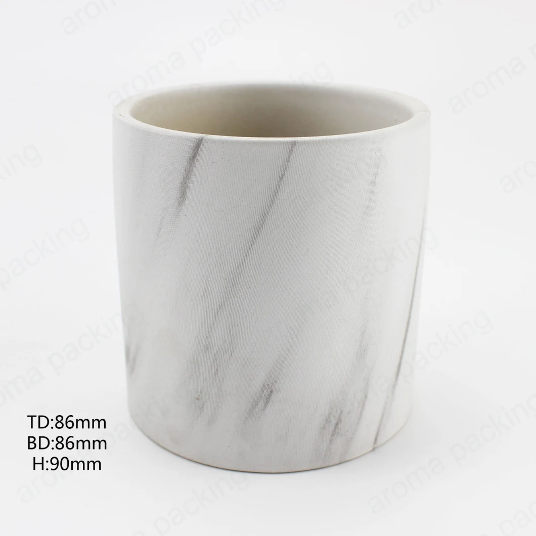 Customized Marble Effect Ceramic Jar for Scented Candle