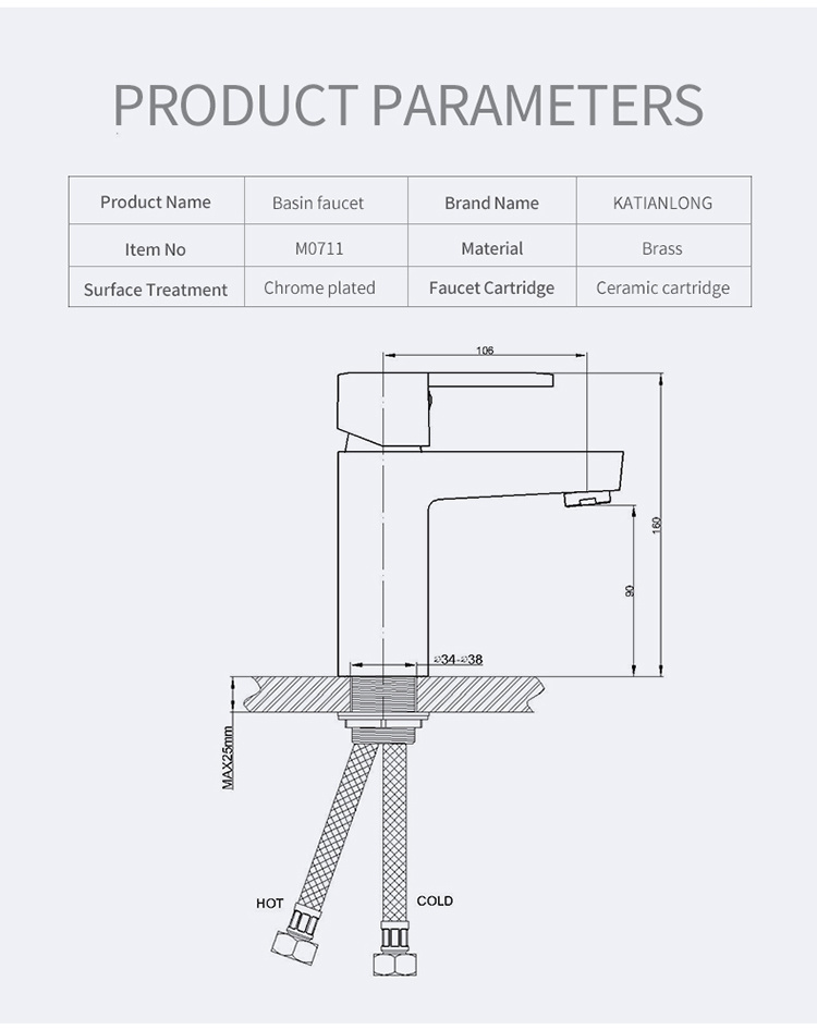 Taizhou Katianlong Sanitary Fittings Bathroom Accessory Taps, Water Taps, Basin Taps