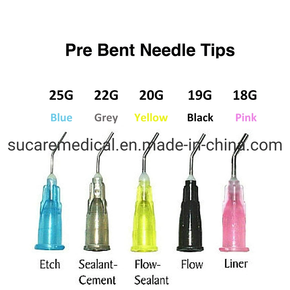 25g Pre-Bent Disposable Dental Flow Dispensing Blunt Needle Tips