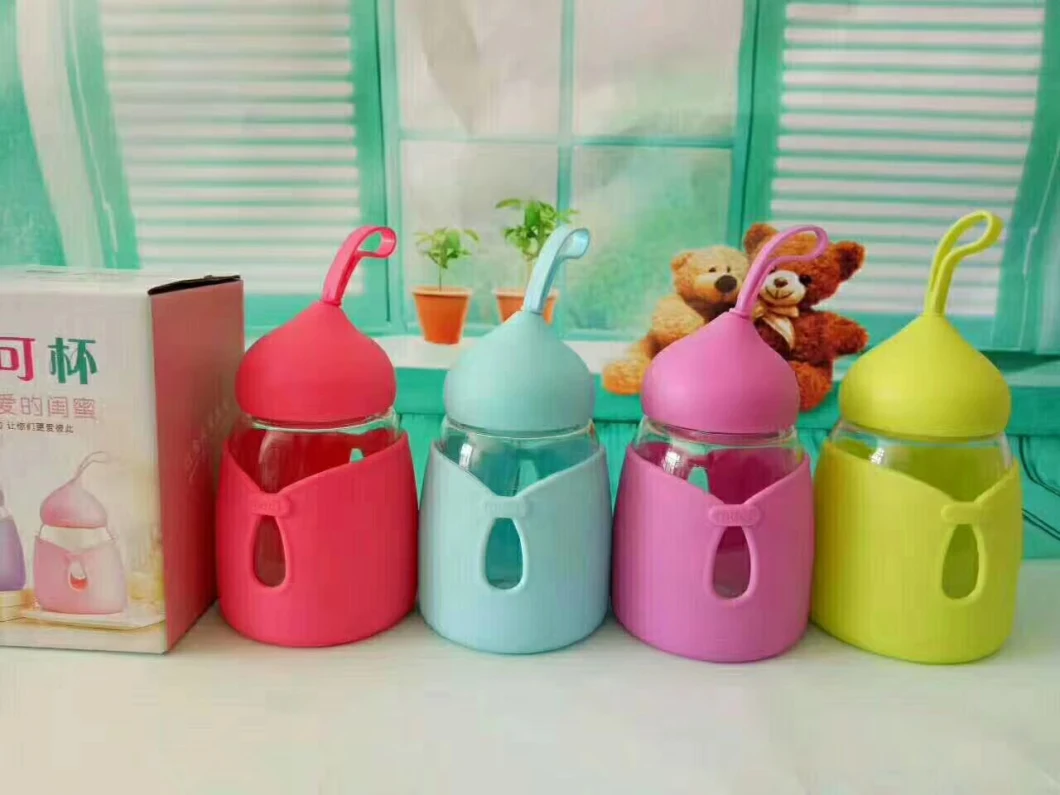 300ml Glass Cup /Mug/Tumbler/Mason Jar with Four Different Colors