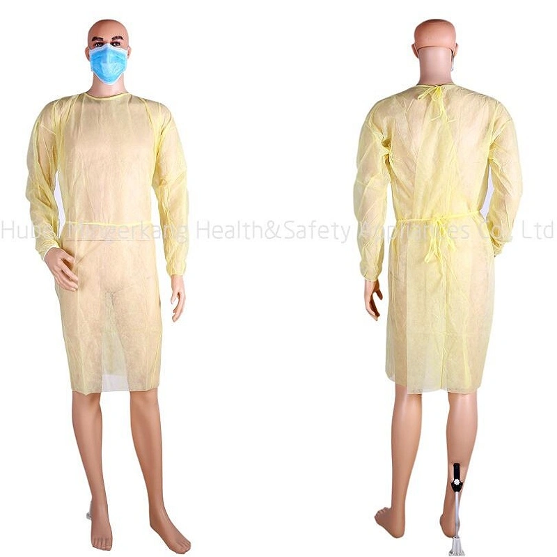 Yellow Isolation Gown PP Isolation Gown Nonwoven Isolation Gown