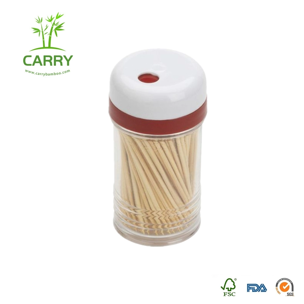 Eco-Friendly Disposable Bamboo Dental Toothpick with Plastic Box