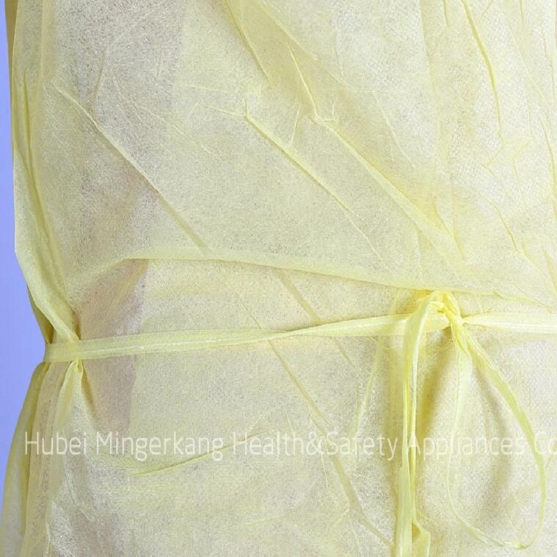 Yellow Isolation Gown PP Isolation Gown Nonwoven Isolation Gown