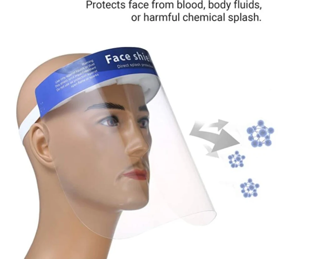 China Factory Supply Face Shield with Clear Plastic Pet Face Shield for Protective Face Mask Shield