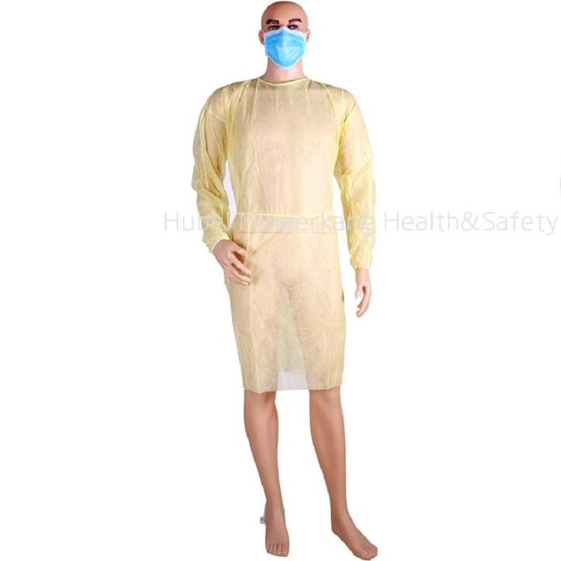 Yellow Isolation Gown PP Isolation Gown Nonwoven Isolation Gown