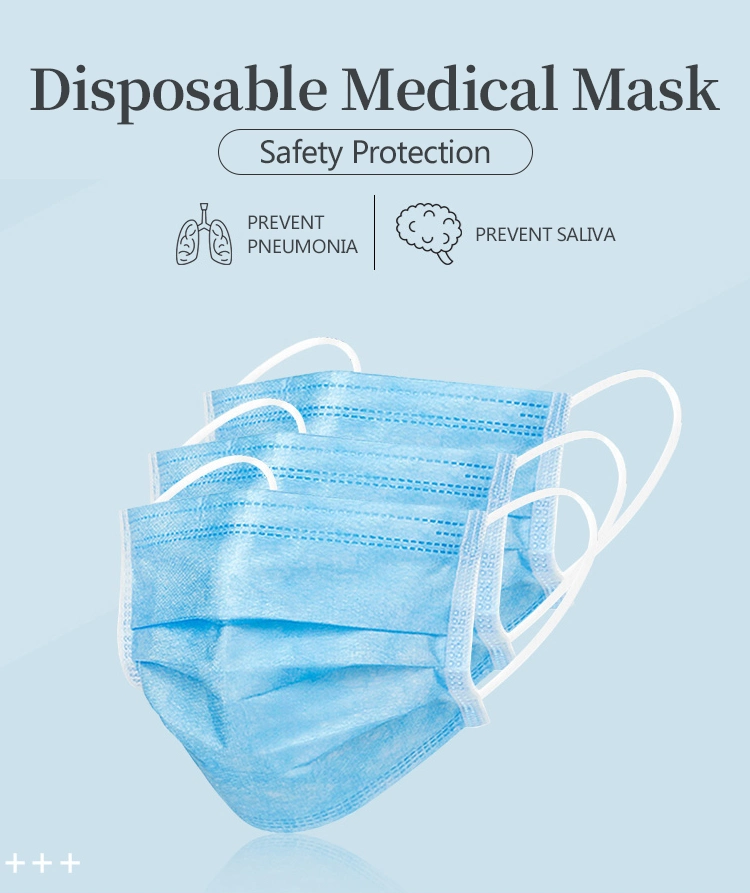 Ce Certified 3ply Disposable Protective Medical Surgical Face Mask 3 Ply Non Woven Face Mask