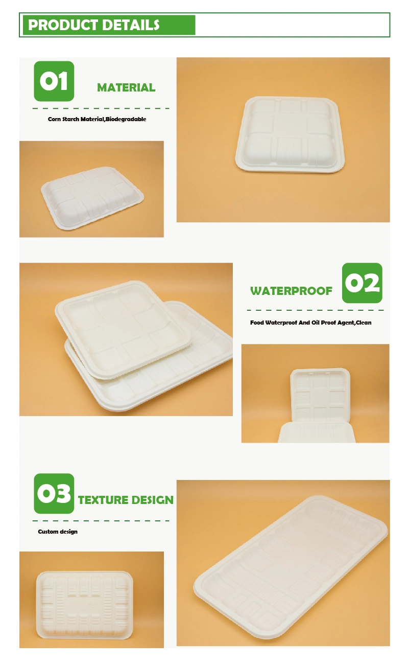 Corn Starch Fruit Tray Disposable Food Tray Tableware Biodegradable Tray