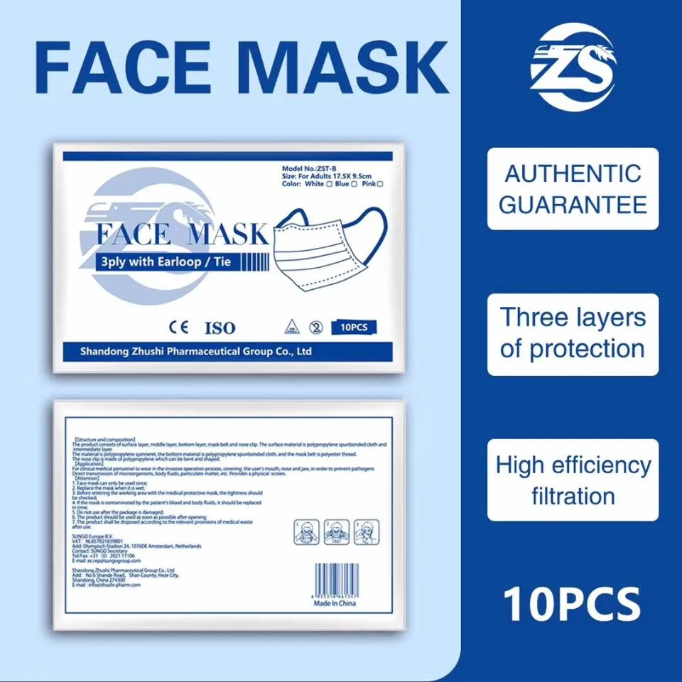 Disposable 3 Ply Non Woven Face Mask Mask