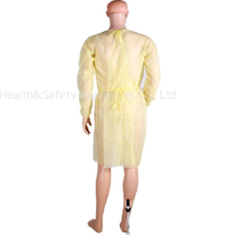 Yellow Isolation Gown PP Isolation Gown Nonwoven Isolation Gown