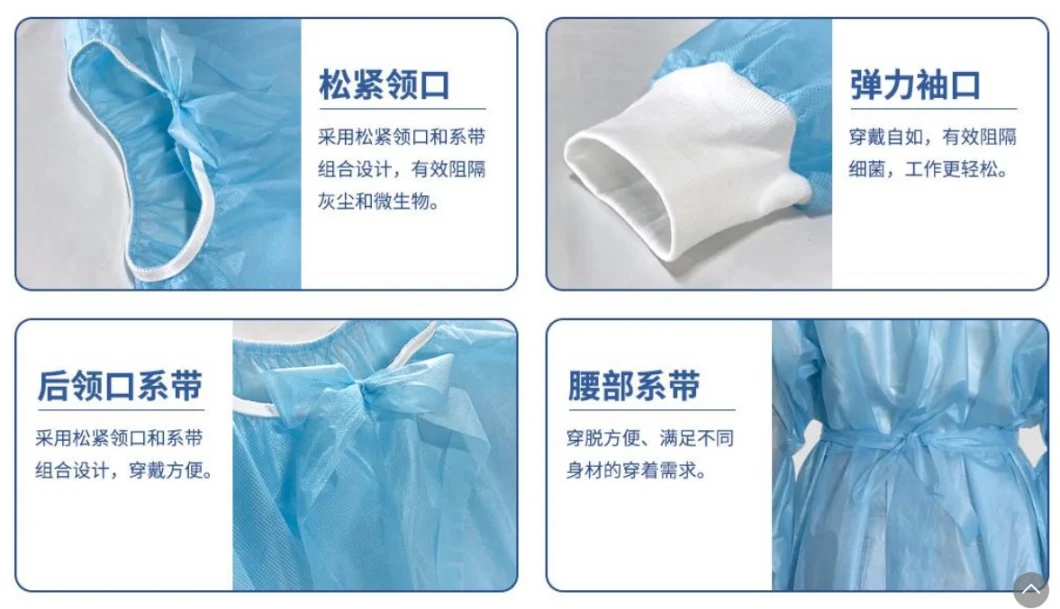 Factory Price Surgical Gowns Disposable Isolation Gowns for Hospital