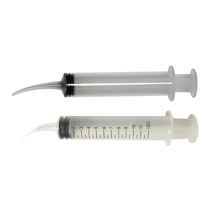 Dental Disposable Curved Tips Syringe with 12ml Calibration