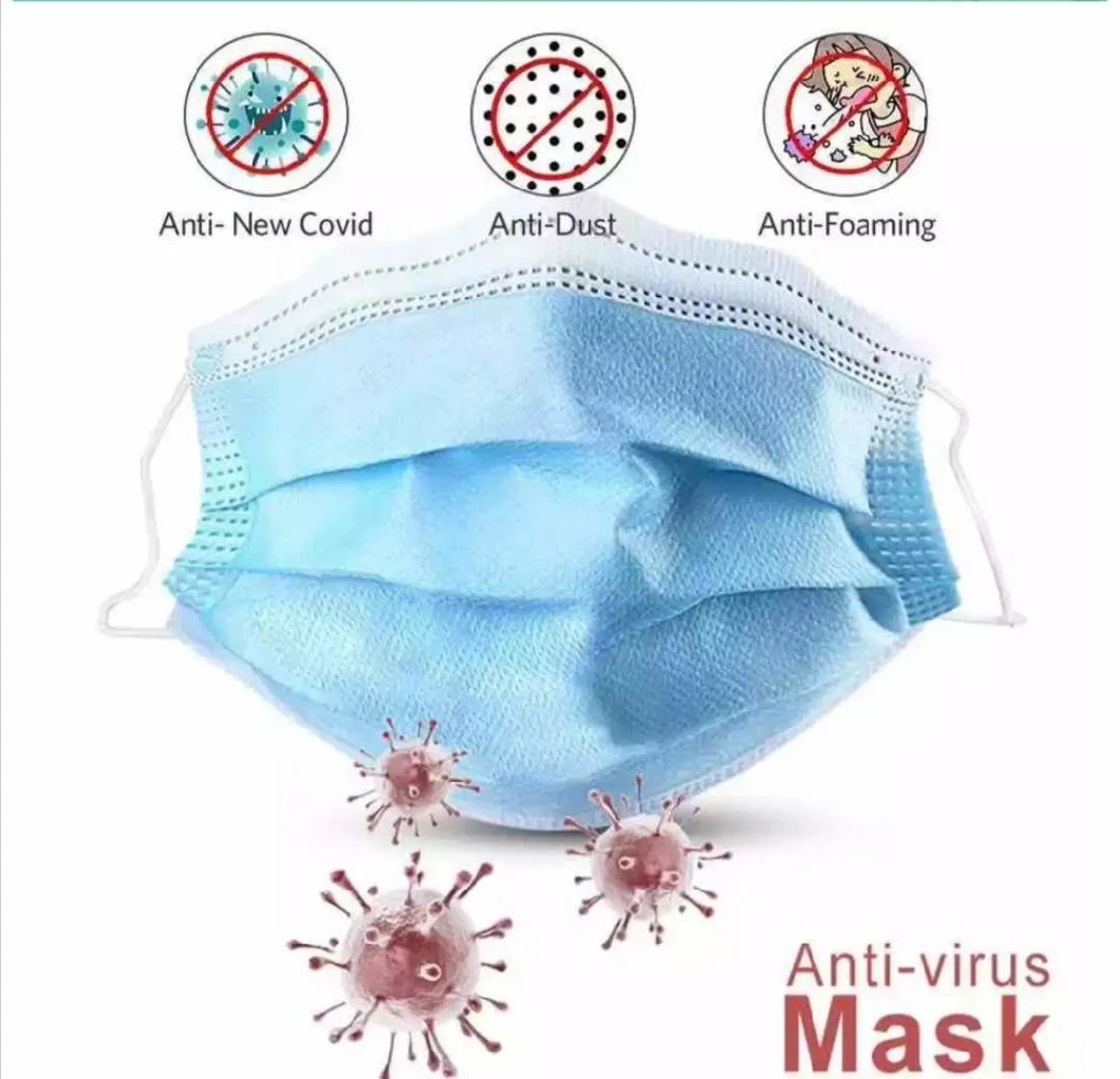 Disposable 3 Ply Non Woven Face Mask Mask