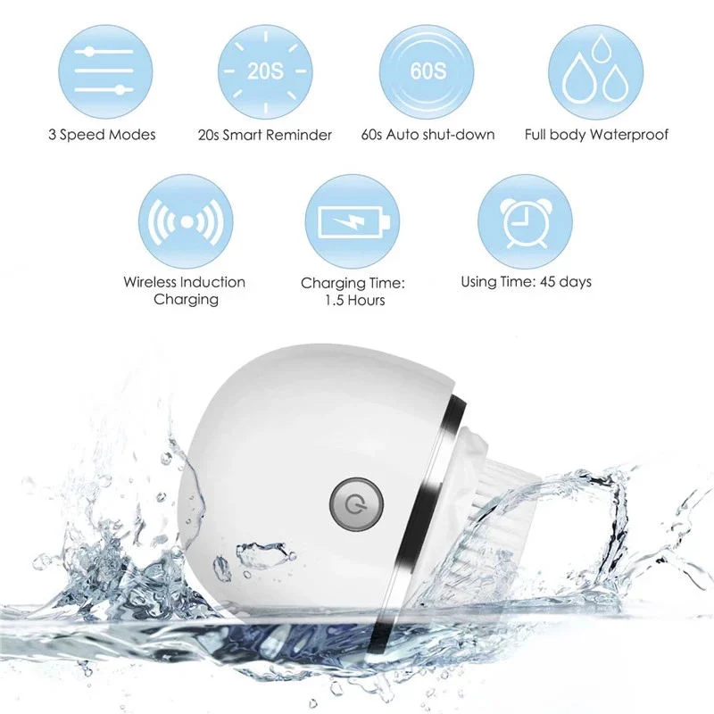 2020 Effective Electric Silicone Face Brush Cleanser Exfoliating Waterproof Brush Silicone Facial Cleansing Brush